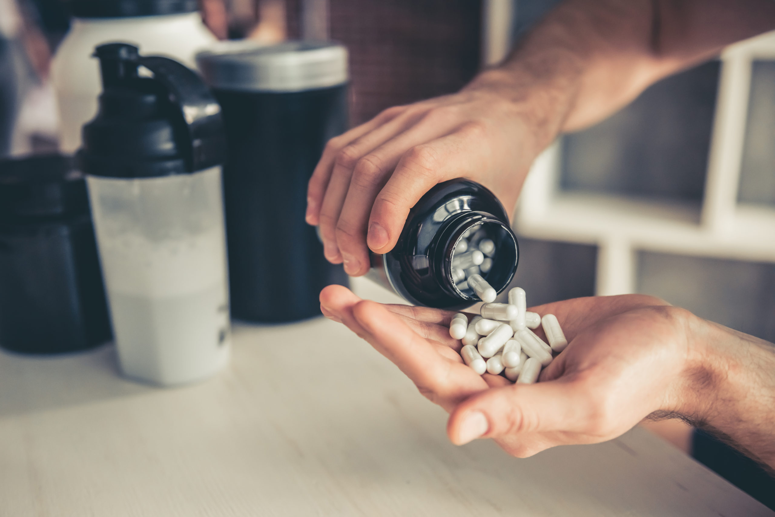 Man with sport nutrition