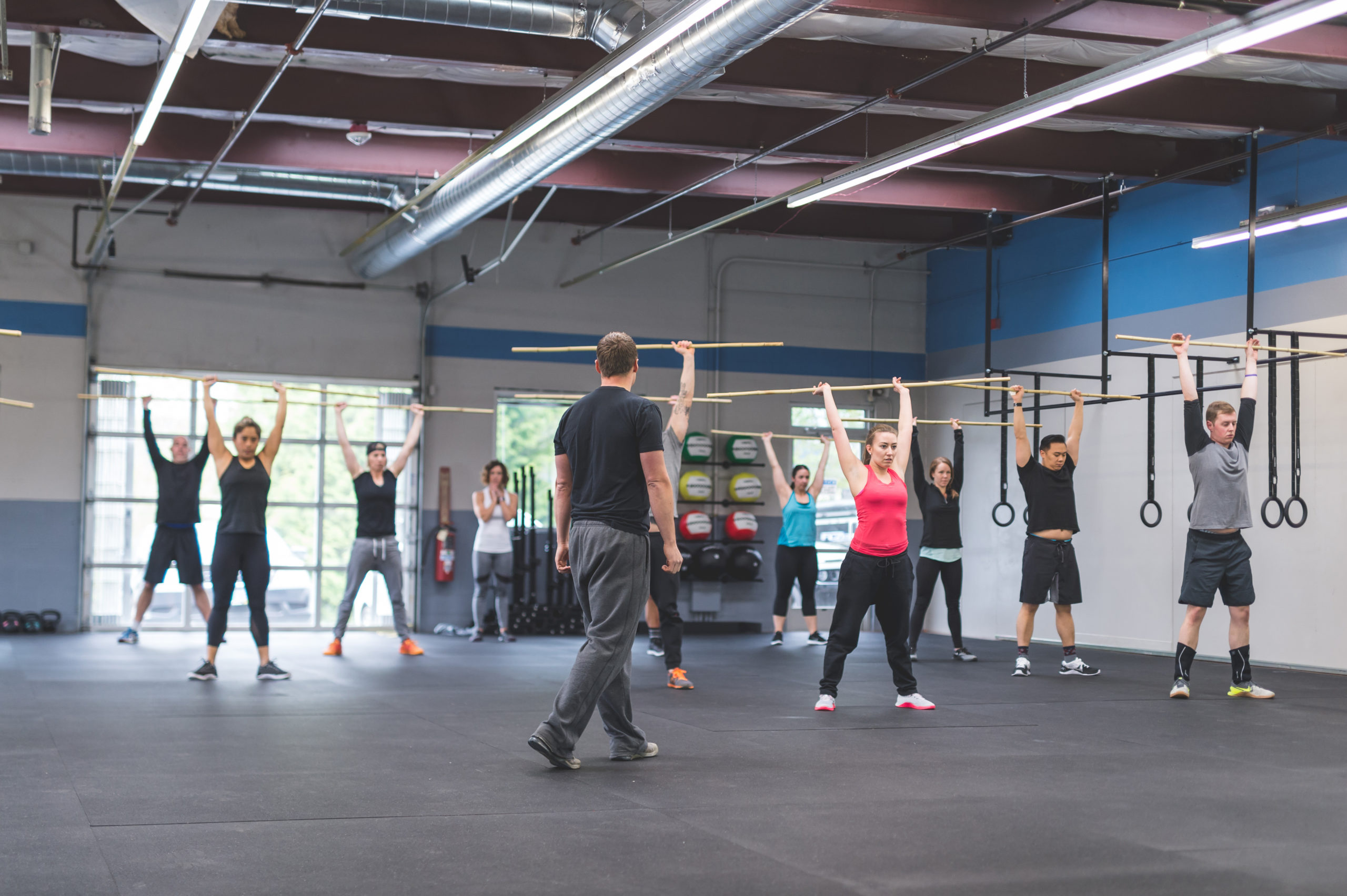 Group gym workout